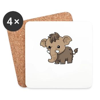Baby Mammut - Untersetzer (4er-Set) - Weiß - Vorne