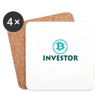 Investor for Bitcoin - Anleger für Bitcoin - Untersetzer (4er-Set) - Weiß - Vorne