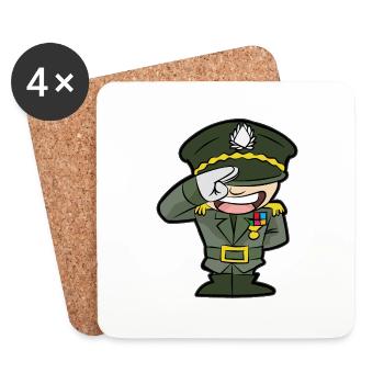Armee General Feldwebel Offizier Funker Grenadier - Untersetzer (4er-Set) - Weiß - Vorne