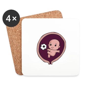 Pregnancy mother birth baby football - Coasters (set of 4) - white - Front