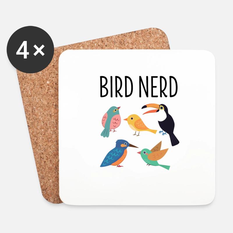 Nerd Schnabel Exotisch Vogel Tier Geschenk - Untersetzer (4er-Set) - Weiß