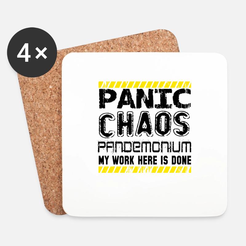 panic chaos - Untersetzer (4er-Set) - Weiß