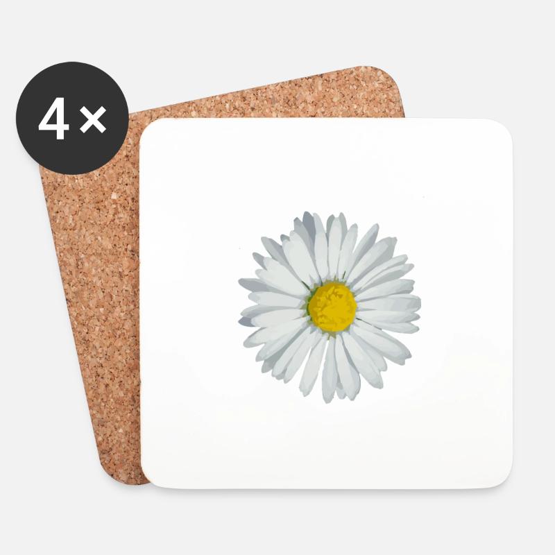 Gänseblümchen - Untersetzer (4er-Set) - Weiß