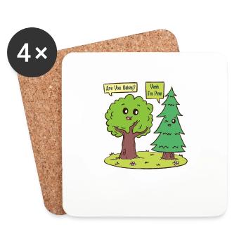 Are You Oakay ? Ouais I’m Pine - Oak Tree Pine Tree - Dessous de verre (lot de 4) - blanc - Devant