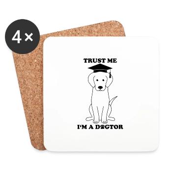 Trust me I’m a dogtor Doktor - Untersetzer (4er-Set) - Weiß - Vorne