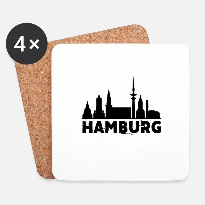 Hamburg - Untersetzer (4er-Set) - Weiß