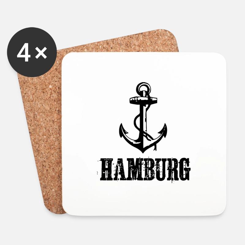 Hamburg - Untersetzer (4er-Set) - Weiß