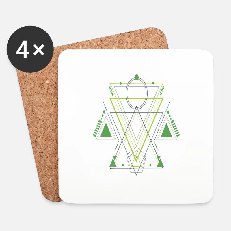 Geometrie - Untersetzer (4er-Set) - Weiß