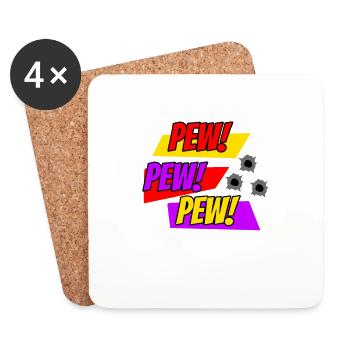 Comic PEW PEW Comic Style - Coasters (set of 4) - white - Front