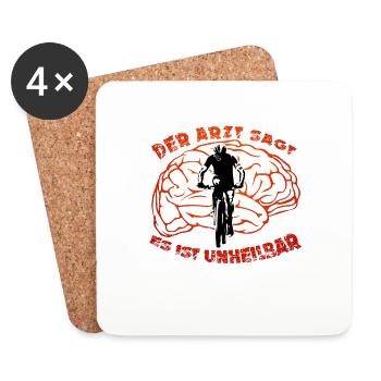 Der Arzt sagt es ist unheilbar - Untersetzer (4er-Set) - Weiß - Vorne