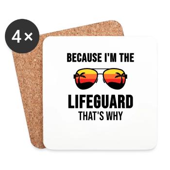 Lifeguard Swimming Pool Outdoor Pool Summer Gift - Coasters (set of 4) - white - Front
