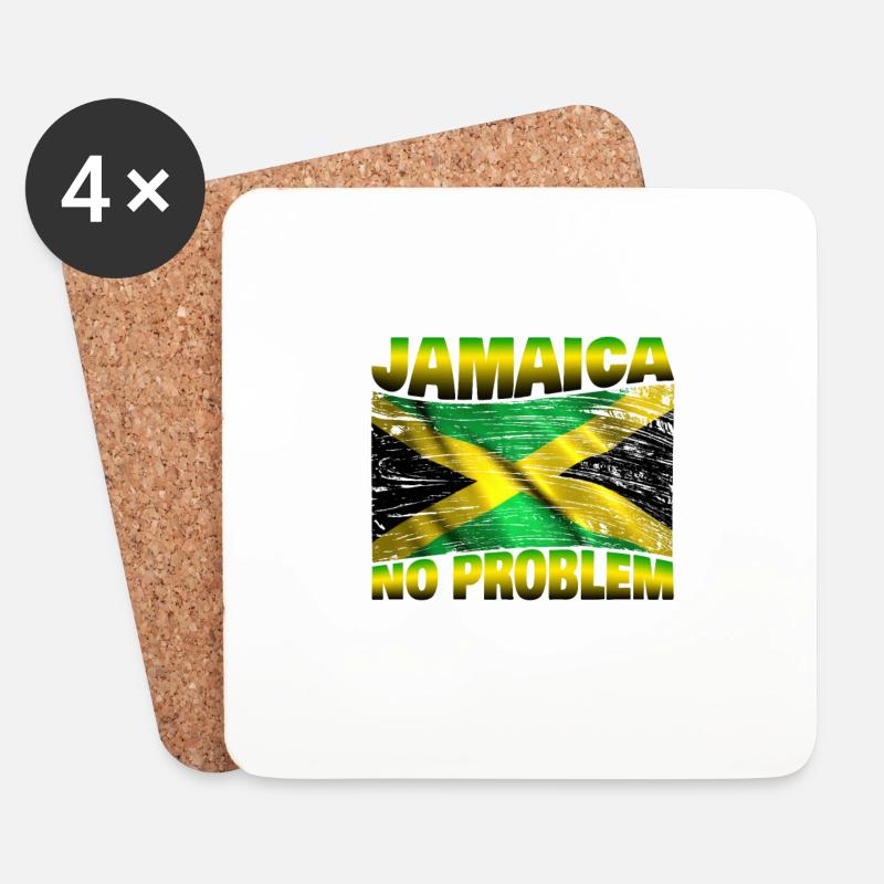 Jamaica no problem - Untersetzer (4er-Set) - Weiß