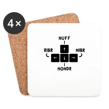 Schwaben Zocker T-Shirt Nerd & PC Gamer schwäbisch - Coasters (set of 4) - white - Front