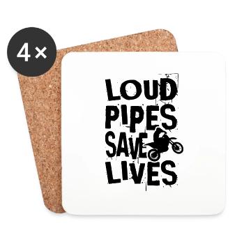 Motorcycle - Coasters (set of 4) - white - Front