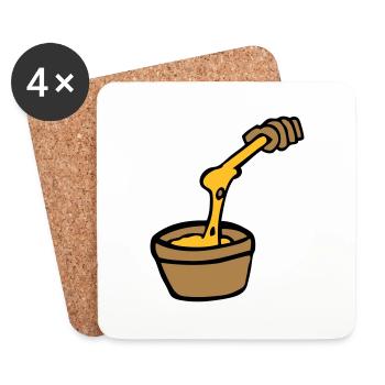 Koch Fondue Käse Aligot Käsefondue französische K - Untersetzer (4er-Set) - Weiß - Vorne