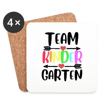 Kindergarten Team - Untersetzer (4er-Set) - Weiß - Vorne