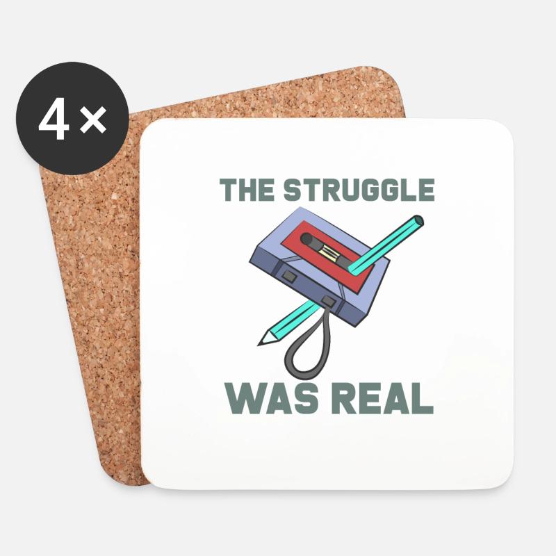 THE STRUGGLE WAS REAL - Untersetzer (4er-Set) - Weiß