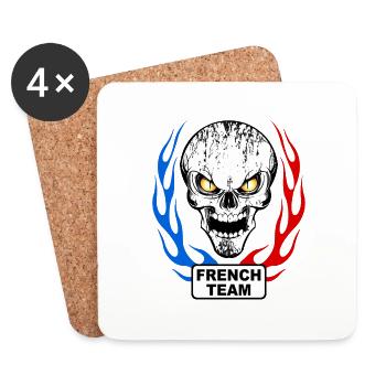 French Team 03 - Dessous de verre (lot de 4) - blanc - Devant