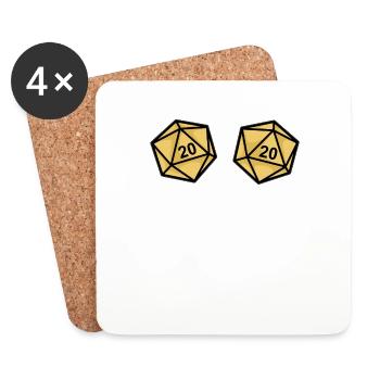 YES THEY'RE NATURAL Fantasy RPG Würfel Brüste - Untersetzer (4er-Set) - Weiß - Vorne