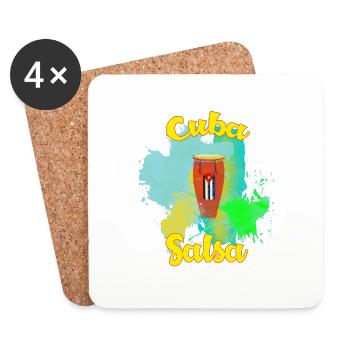 Kuba Salsa Musik Tanz Geschenk - Untersetzer (4er-Set) - Weiß - Vorne