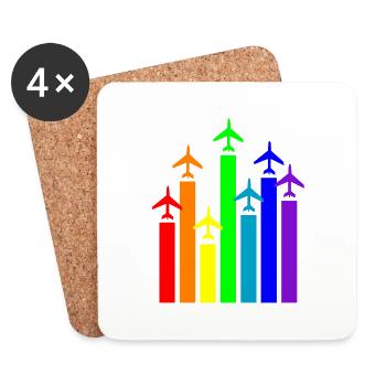 Aircraft Pilot Aviation - Coasters (set of 4) - white - Front