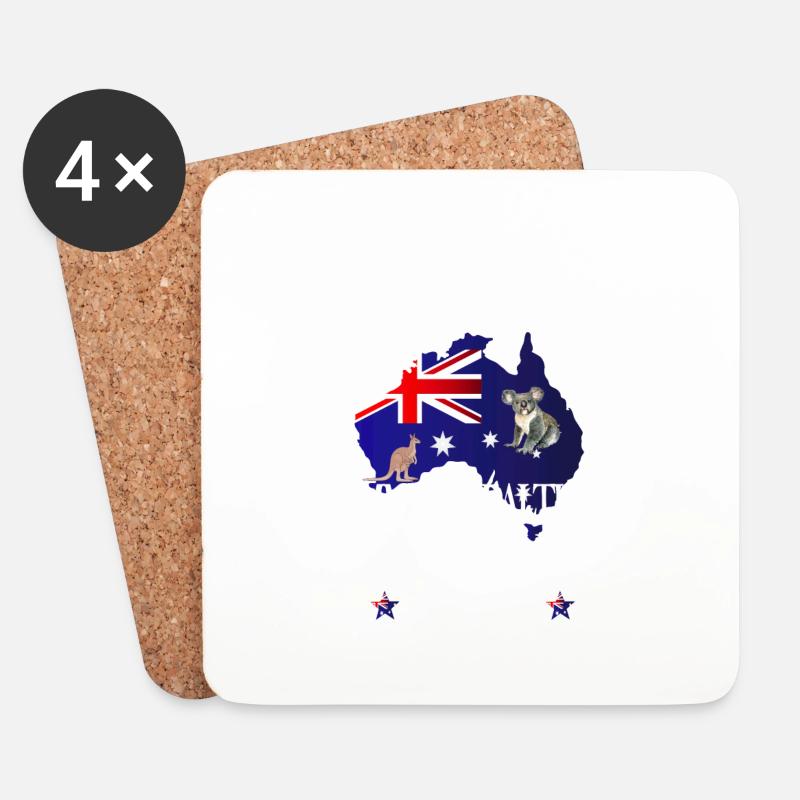Australien - Untersetzer (4er-Set) - Weiß