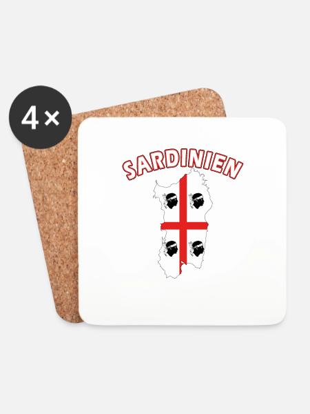 Sardinien Landkarte Urlaub Motorrad Flagge - Untersetzer (4er-Set) - Weiß