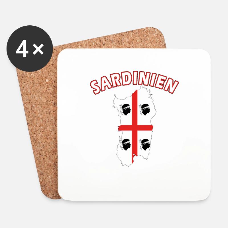 Sardinien Landkarte Urlaub Motorrad Flagge - Untersetzer (4er-Set) - Weiß