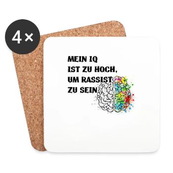 Gegen Nazis, Gegen Rechts Politik Shirt - Untersetzer (4er-Set) - Weiß - Vorne