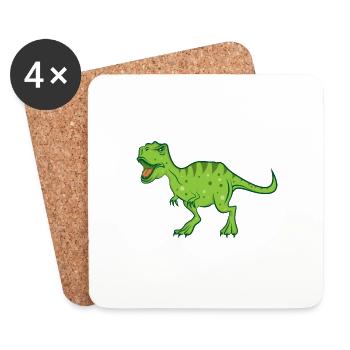 Dinosaur Party Tyrannosaurus Rex Dino - Dessous de verre (lot de 4) - blanc - Devant