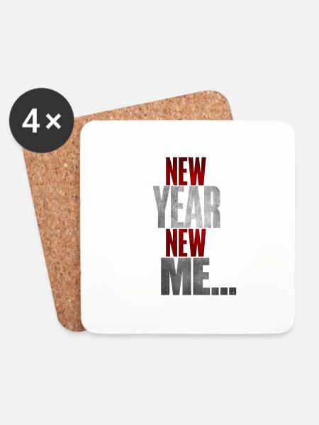 New Year New Me - Untersetzer (4er-Set) - Weiß