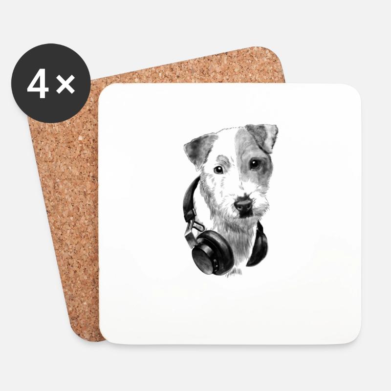 Parson Russell Terrier - Untersetzer (4er-Set) - Weiß