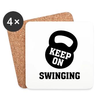 Keep On Swinging? - Untersetzer (4er-Set) - Weiß - Vorne