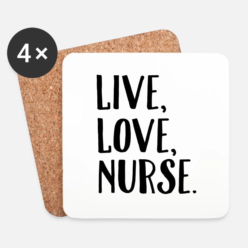 Live, Love, Nurse. - Untersetzer (4er-Set) - Weiß