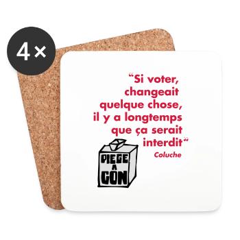 Politique - Dessous de verre (lot de 4) - blanc - Devant
