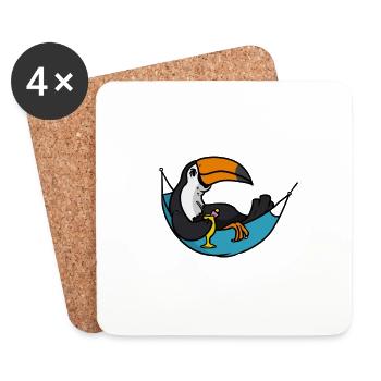 Tucan hammock time toucan hammock time - Coasters (set of 4) - white - Front