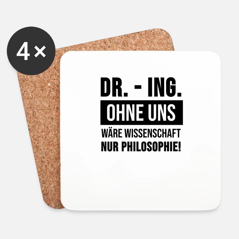 Doktortitel Promotion Ingenieur Lustiges Geschenk - Untersetzer (4er-Set) - Weiß