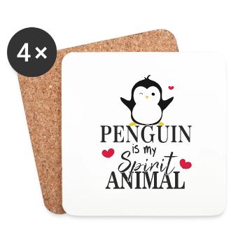 Pingouins - Dessous de verre (lot de 4) - blanc - Devant