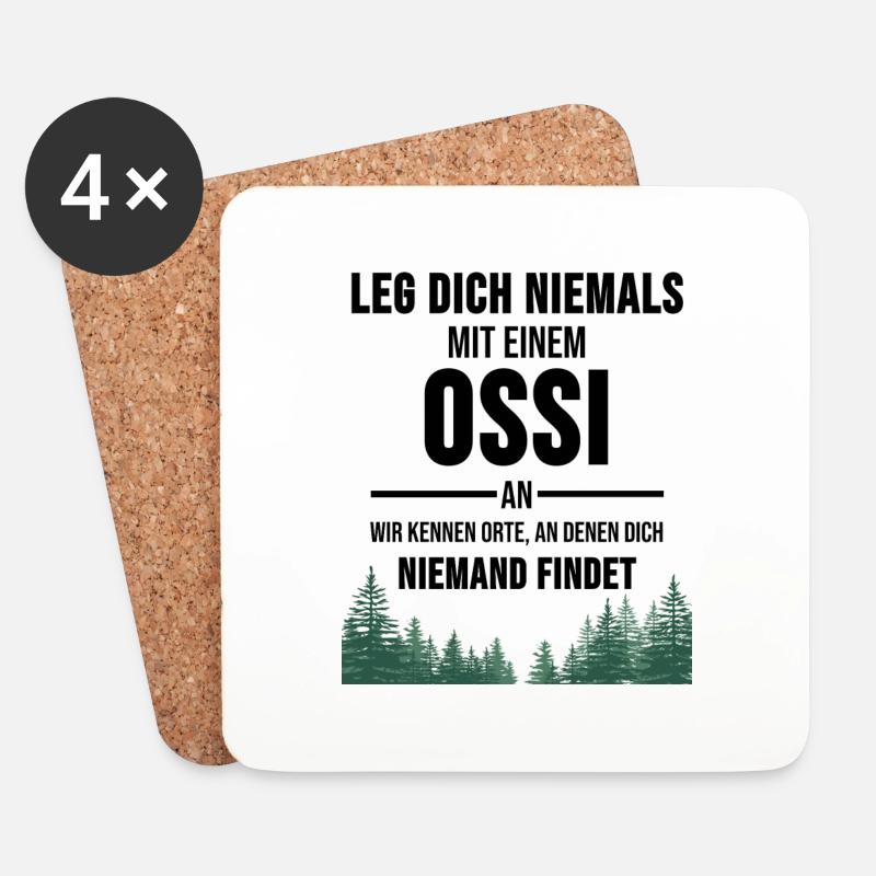 DDR Ossi Osten Ostblock Ostalgie Sachsen Geschenk - Untersetzer (4er-Set) - Weiß