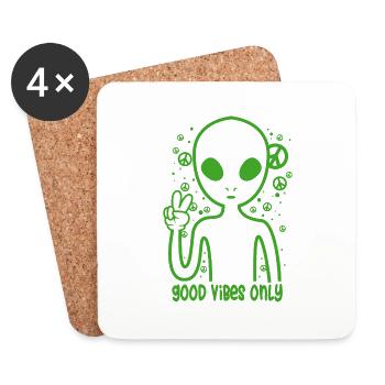 Alien Peace Peace Day - Coasters (set of 4) - white - Front