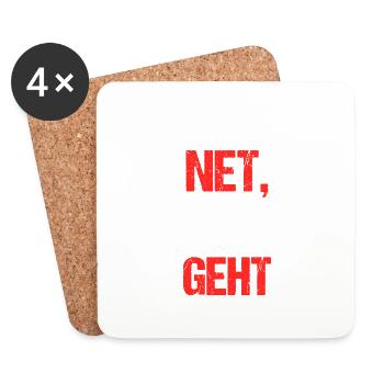 Hessen Hessisch Frankfurt am Main Dialekt Geschenk - Untersetzer (4er-Set) - Weiß - Vorne