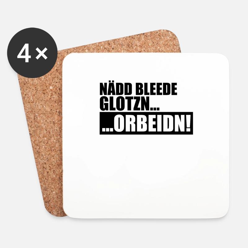 Chef Sprüche auf sächsisch Sachsen Fun Sprüche - Untersetzer (4er-Set) - Weiß