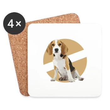 Beagle - Untersetzer (4er-Set) - Weiß - Vorne