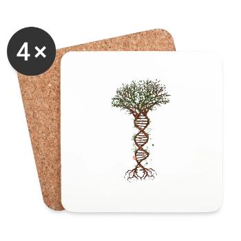 World Tree - Mother Nature, DNA, Earth - Coasters (set of 4) - white - Front