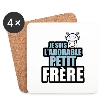 je suis l'adorable petit frère - Dessous de verre (lot de 4) - blanc - Devant