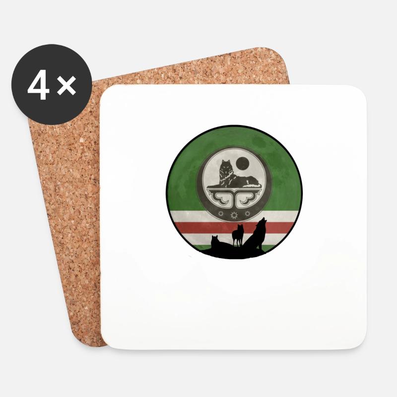 chechnya Moon chechen Wolf - Untersetzer (4er-Set) - Weiß