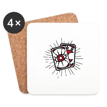 Tarot Cards Clairvoyant Card Laying - Coasters (set of 4) - white - Front