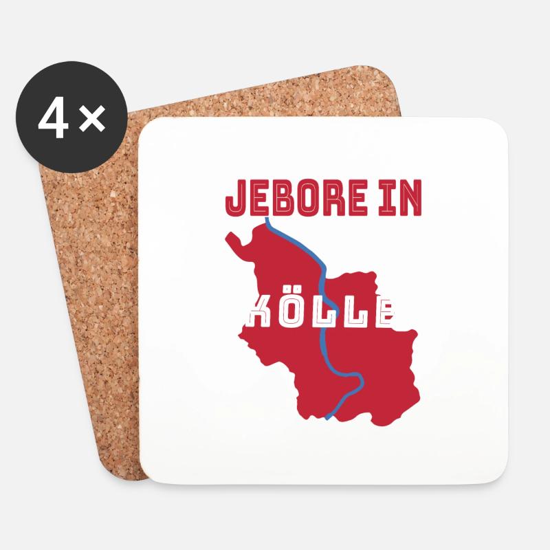 Jebore in Kölle Geboren in Köln Heimatliebe Kölsch - Untersetzer (4er-Set) - Weiß