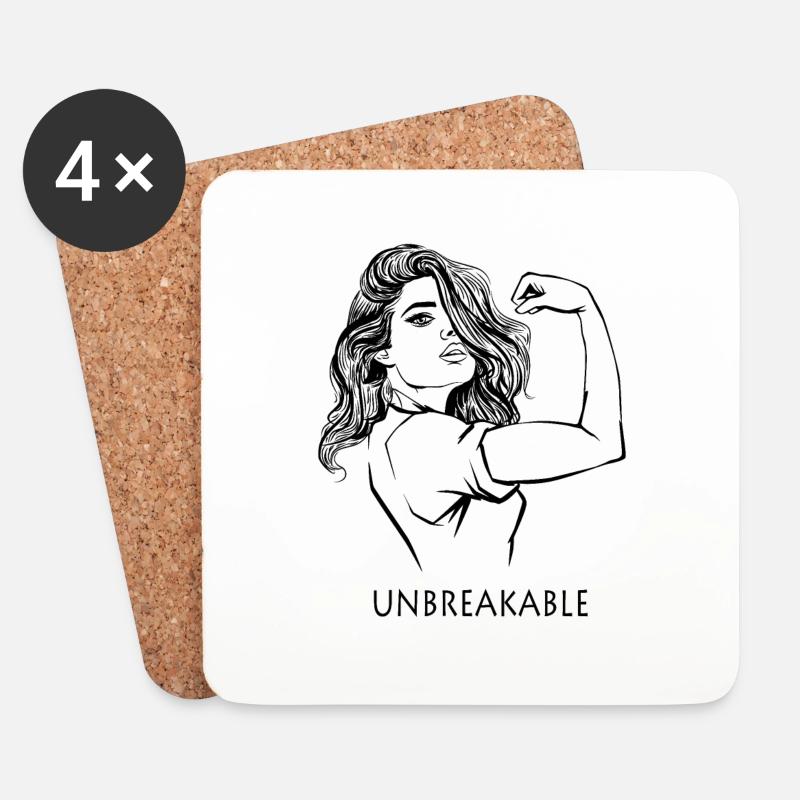 Frauen Unbreakable - Untersetzer (4er-Set) - Weiß