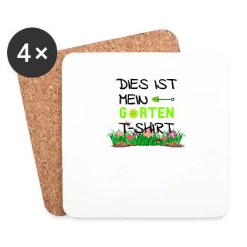 Dies ist mein Garten Tshirt Spruch Lustig Gärtner - Untersetzer (4er-Set) - Weiß - Vorne
